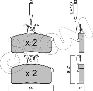 Cifam 822-026-3 - Тормозные колодки, дисковые, комплект avtokuzovplus.com.ua