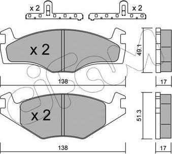 Cifam 822-045-2K - Тормозные колодки, дисковые, комплект avtokuzovplus.com.ua