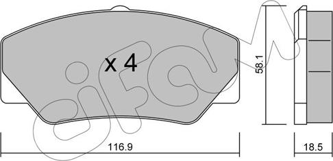 Cifam 822-056-0 - Тормозные колодки, дисковые, комплект avtokuzovplus.com.ua