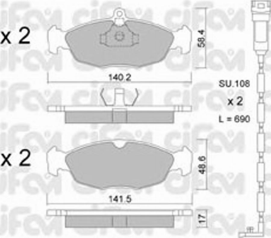 Cifam 822-077-0K - Тормозные колодки, дисковые, комплект avtokuzovplus.com.ua