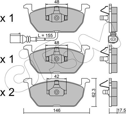 Cifam 822-1028-0 - Тормозные колодки, дисковые, комплект avtokuzovplus.com.ua