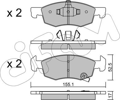 Cifam 822-1034-0 - Гальмівні колодки, дискові гальма autocars.com.ua