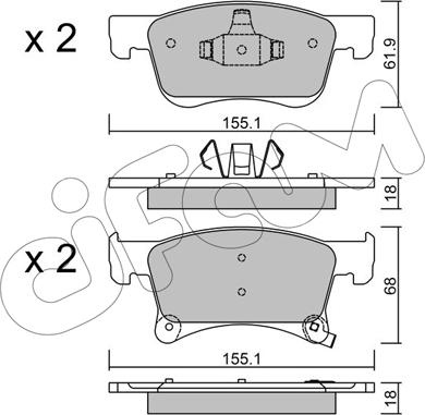 Cifam 822-1035-0 - Гальмівні колодки, дискові гальма autocars.com.ua