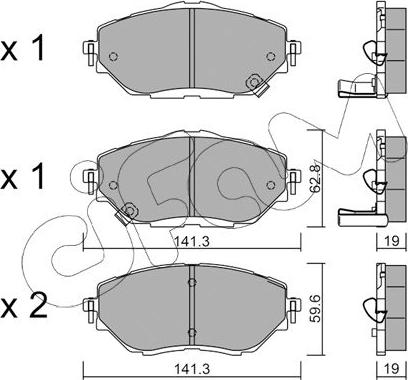 Cifam 822-1088-0 - Гальмівні колодки, дискові гальма autocars.com.ua