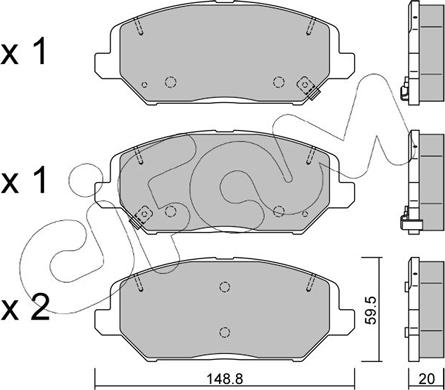 Cifam 822-1163-0 - Тормозные колодки, дисковые, комплект avtokuzovplus.com.ua