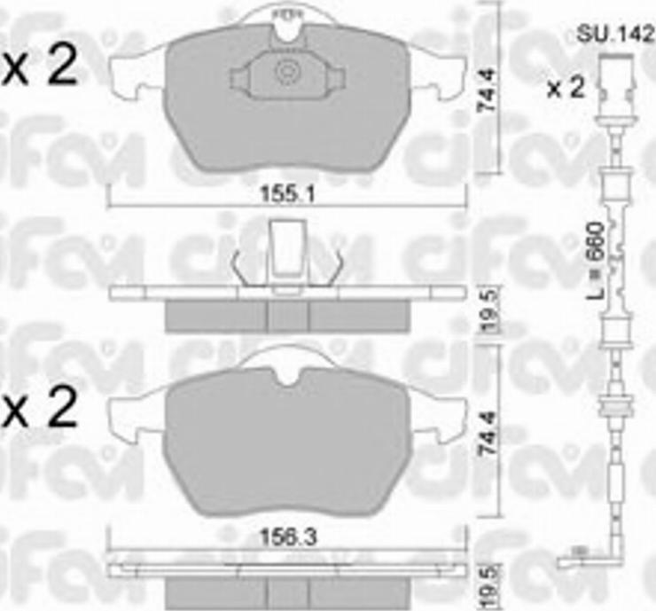 Cifam 822-118-3K - Гальмівні колодки, дискові гальма autocars.com.ua