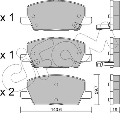 Cifam 822-1212-0 - Гальмівні колодки, дискові гальма autocars.com.ua