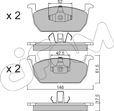 Cifam 822-1214-0 - Тормозные колодки, дисковые, комплект avtokuzovplus.com.ua