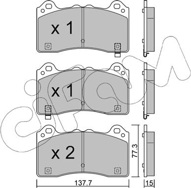 Cifam 822-1220-0 - Тормозные колодки, дисковые, комплект avtokuzovplus.com.ua