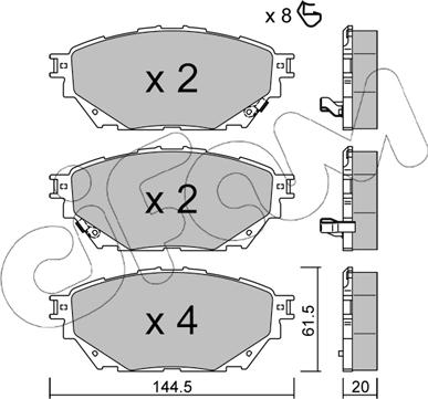 Cifam 822-1222-0 - Тормозные колодки, дисковые, комплект avtokuzovplus.com.ua