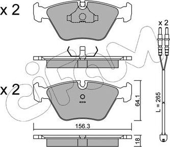 Cifam 822-122-2K - Гальмівні колодки, дискові гальма autocars.com.ua