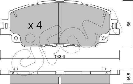 Cifam 822-1227-0 - Гальмівні колодки, дискові гальма autocars.com.ua