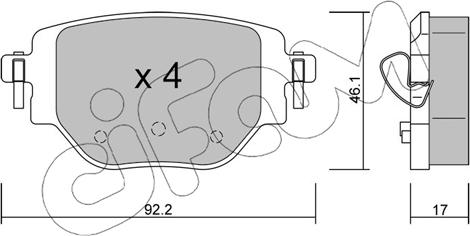 Cifam 822-1246-0 - Гальмівні колодки, дискові гальма autocars.com.ua