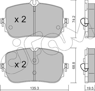 Cifam 822-1268-0 - Гальмівні колодки, дискові гальма autocars.com.ua