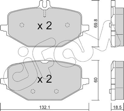 Cifam 822-1274-0 - Гальмівні колодки, дискові гальма autocars.com.ua