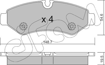 Cifam 822-1275-0 - Тормозные колодки, дисковые, комплект avtokuzovplus.com.ua