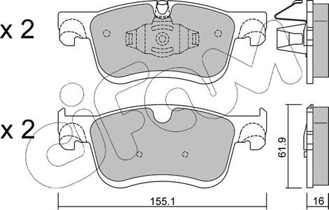 Cifam 822-1349-0 - Гальмівні колодки, дискові гальма autocars.com.ua