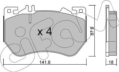 Cifam 822-1358-0 - Гальмівні колодки, дискові гальма autocars.com.ua