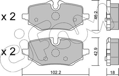 Cifam 822-1368-0 - Гальмівні колодки, дискові гальма autocars.com.ua