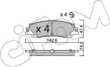 Cifam 822-1402-0 - Гальмівні колодки, дискові гальма autocars.com.ua