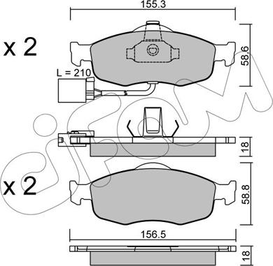 Cifam 822-146-1 - Гальмівні колодки, дискові гальма autocars.com.ua