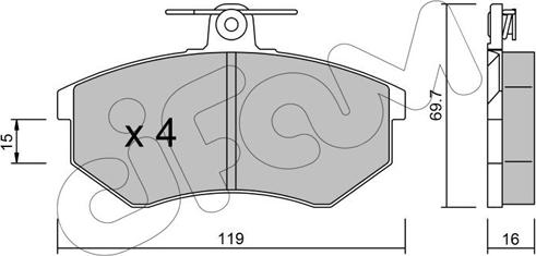 Cifam 822-148-2 - Тормозные колодки, дисковые, комплект autodnr.net