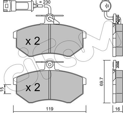 Cifam 822-148-3 - Тормозные колодки, дисковые, комплект avtokuzovplus.com.ua