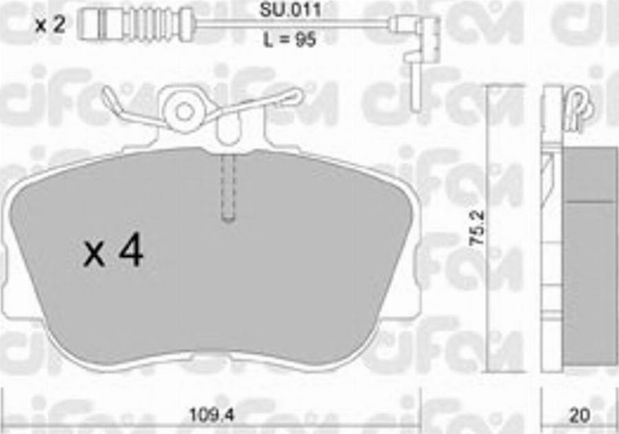 Cifam 822-158-0K - Тормозные колодки, дисковые, комплект avtokuzovplus.com.ua