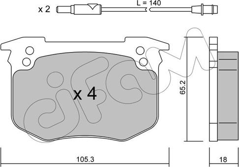 Cifam 822-189-0 - Тормозные колодки, дисковые, комплект avtokuzovplus.com.ua