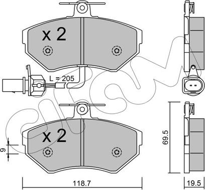 Cifam 822-215-2 - Тормозные колодки, дисковые, комплект avtokuzovplus.com.ua