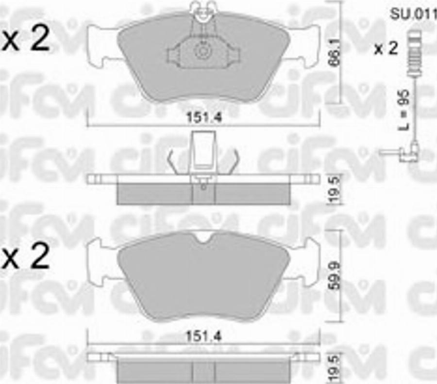 Cifam 822-219-0K - Гальмівні колодки, дискові гальма autocars.com.ua