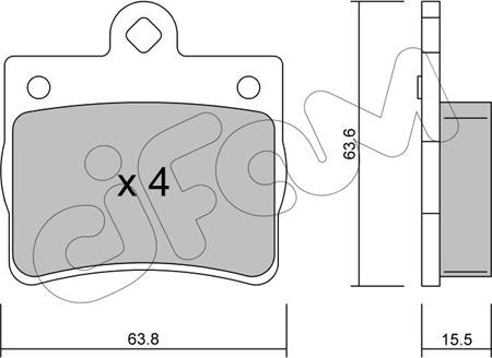 Cifam 822-255-0 - Тормозные колодки, дисковые, комплект avtokuzovplus.com.ua