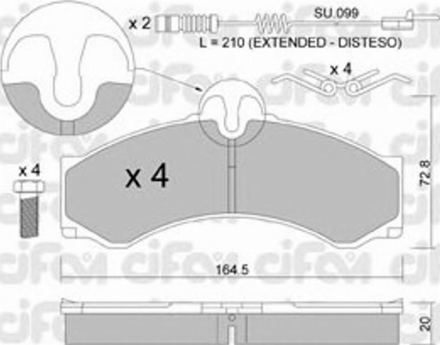 Cifam 822-262-0K - Гальмівні колодки, дискові гальма autocars.com.ua