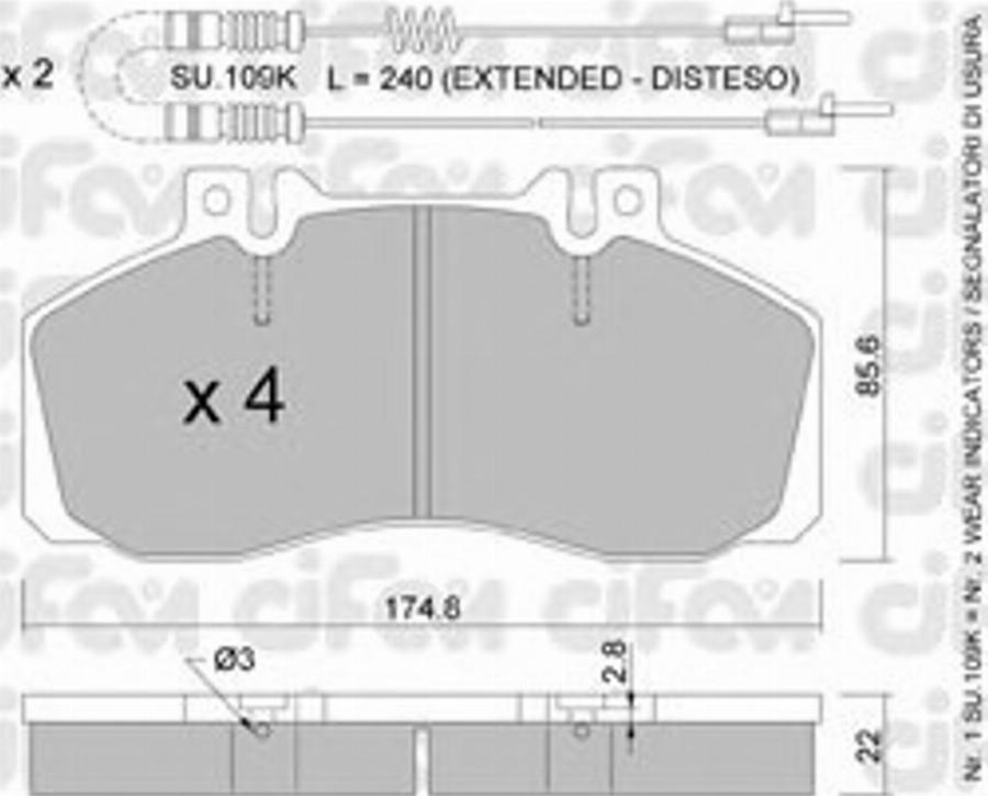 Cifam 822-267-0K - Гальмівні колодки, дискові гальма autocars.com.ua