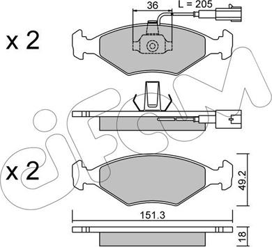 Cifam 822-273-0 - Тормозные колодки, дисковые, комплект avtokuzovplus.com.ua