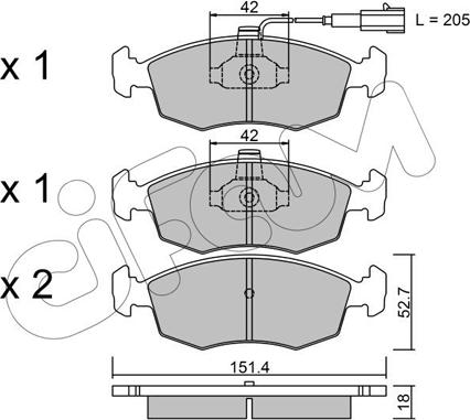 Cifam 822-274-0 - Тормозные колодки, дисковые, комплект avtokuzovplus.com.ua