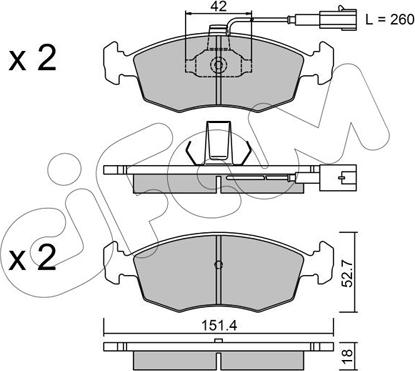 Cifam 822-274-1 - Тормозные колодки, дисковые, комплект autodnr.net