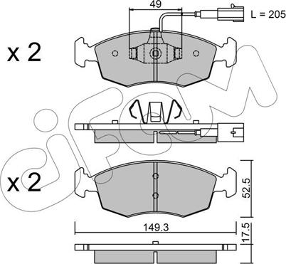 Cifam 822-274-4 - Тормозные колодки, дисковые, комплект avtokuzovplus.com.ua