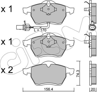 Cifam 822-279-1 - Тормозные колодки, дисковые, комплект avtokuzovplus.com.ua