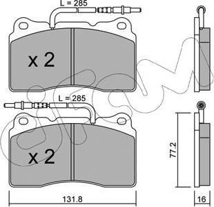 Cifam 822-288-2 - Тормозные колодки, дисковые, комплект avtokuzovplus.com.ua