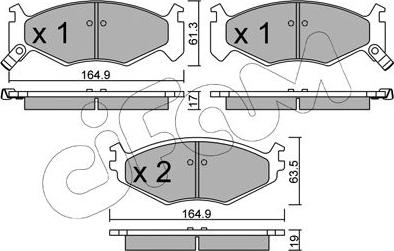 Cifam 822-289-0 - Тормозные колодки, дисковые, комплект avtokuzovplus.com.ua