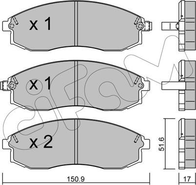 Cifam 822-306-0 - Гальмівні колодки, дискові гальма autocars.com.ua