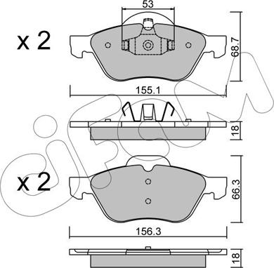 Cifam 822-335-0 - Тормозные колодки, дисковые, комплект avtokuzovplus.com.ua