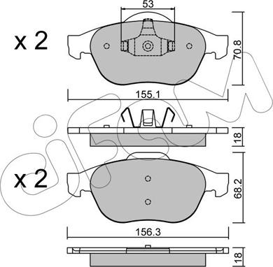 Cifam 822-336-0 - Тормозные колодки, дисковые, комплект avtokuzovplus.com.ua