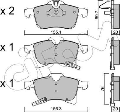 Cifam 822-539-0 - Тормозные колодки, дисковые, комплект avtokuzovplus.com.ua