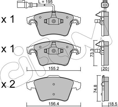 Cifam 822-552-0 - Тормозные колодки, дисковые, комплект avtokuzovplus.com.ua