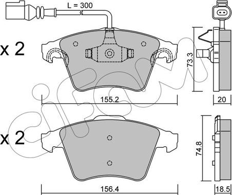 Cifam 822-552-2 - Тормозные колодки, дисковые, комплект avtokuzovplus.com.ua