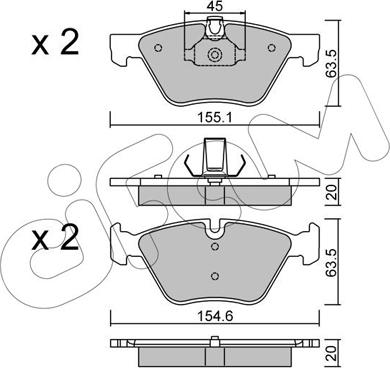 Cifam 822-557-3 - Гальмівні колодки, дискові гальма autocars.com.ua