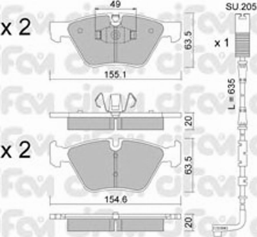 Cifam 822-557-5K - Гальмівні колодки, дискові гальма autocars.com.ua