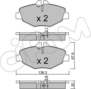 Cifam 822-562-0 - Гальмівні колодки, дискові гальма autocars.com.ua